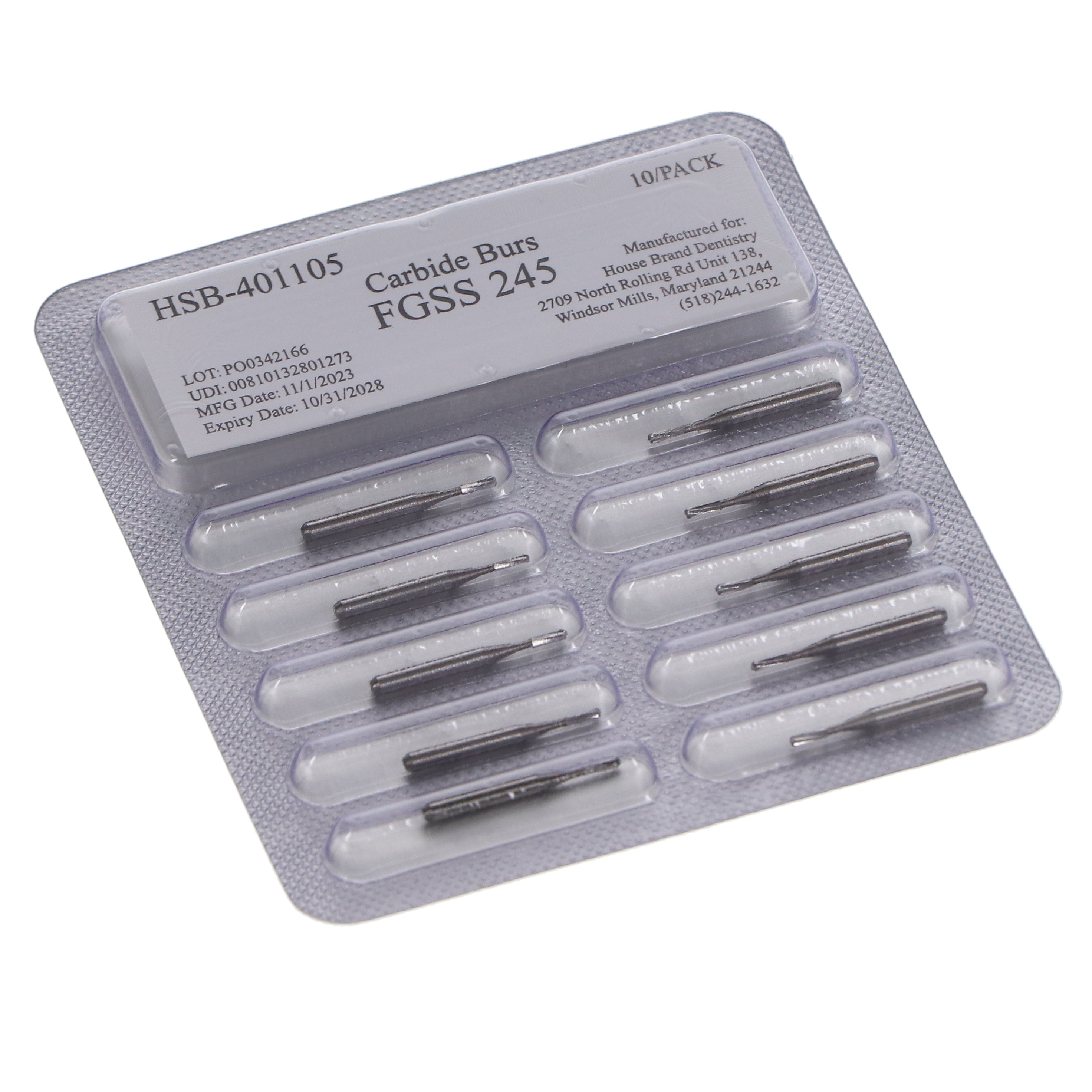 House Brand Dentistry 401105 HSB FG Short Shank #245 Amalgam Preparation Carbide Burs 100/Pk House Brand Dentistry 401105 HSB FG Short Shank #245 Amalgam Preparation Carbide Burs 100/Pk